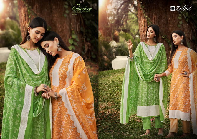 Gulmohar By Zulfat 001-010 Printed Cotton Dress Material Catalog